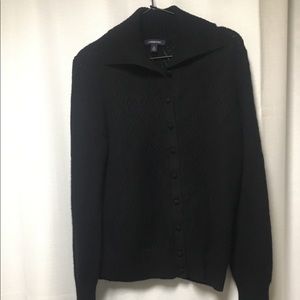 Med Lands’ End cashmere black cardigan